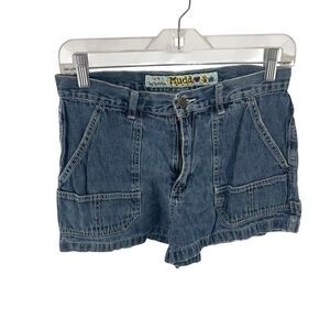 Vintage Mudd Women's Zip Fly Hammer Loop Carpenter Jean Shorts Blue Size 9